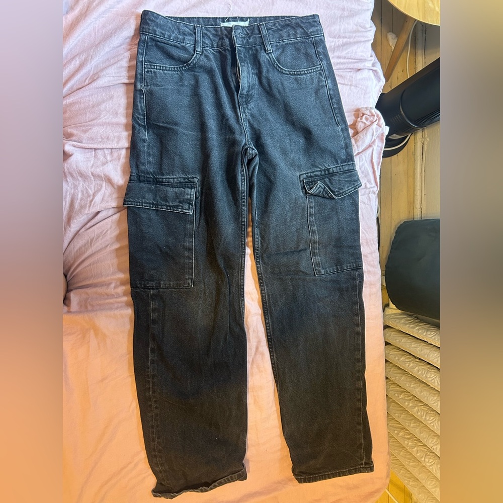 Mango Dark Gray Cargo Pants for Men